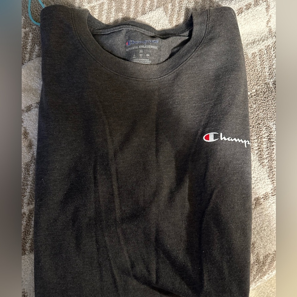 Champion Dark Gray Short Sleeve T Shirt with Logo